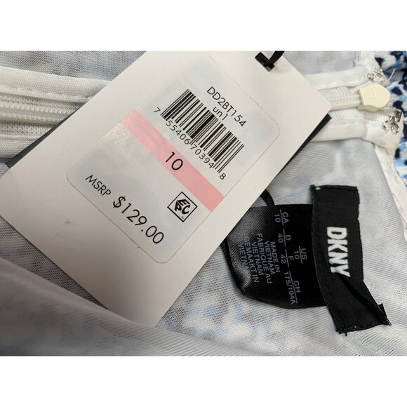 DKNY Womens Blue Wrap Dress Size 10 NWT Flutter Sleeve $129 8974 - Picture 14 of 15